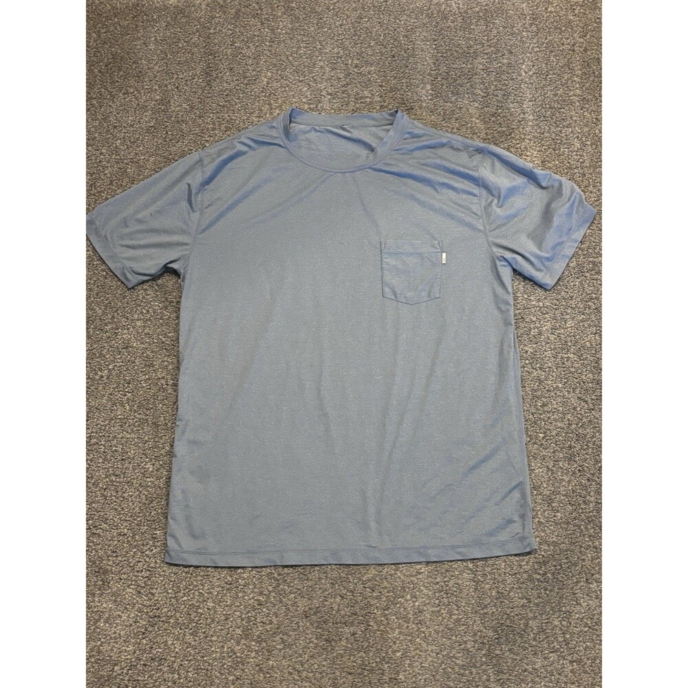 Vuori Tradewind Blue Shirt Performance Pocket Workout Training Men's Size Large